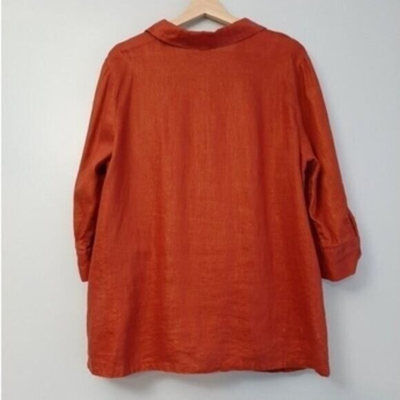 ROSANNA 100% Linen Button Down Shirt PLUS Sz 1X - Picture 6 of 10
